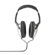 Nedis HPWD1201BK uzavřená sluchátka, kabel 6 m, černá/stříbrná