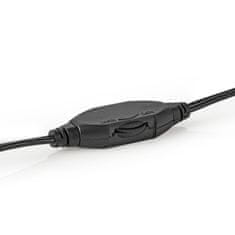 Nedis HPWD1201BK uzavřená sluchátka, kabel 6 m, černá/stříbrná