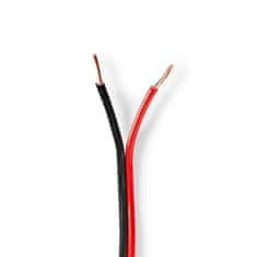 Nedis reproduktorový kabel 2 x 1.50 mm měděný, černý/červený vodič, 100 m (CABR1500BK1000)