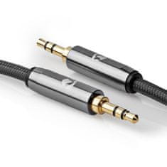 Nedis Fabritallic propojovací audio kabel jack 3.5mm - zástrčka jack 3.5mm, 5 m (CATB22000GY50)