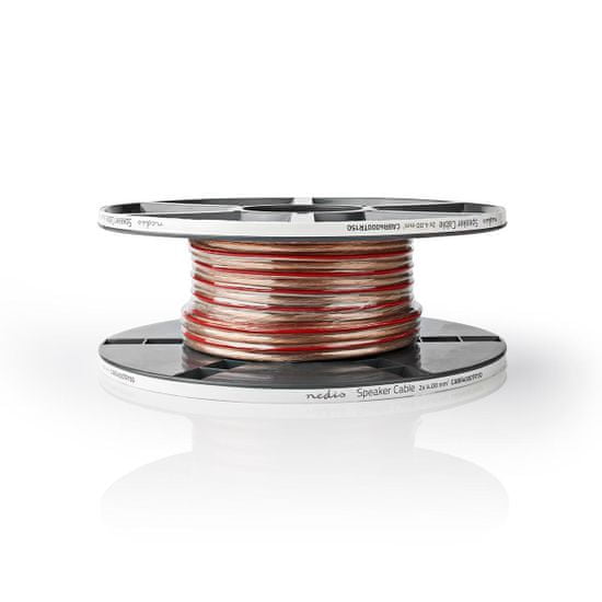 Nedis reproduktorový kabel 2 x 4 mm měděný, transparentní, 15 m cívka (CABR4000TR150)