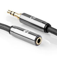 Nedis Fabritallic prodlužovací audio kabel zástrčka jack 3.5mm - zásuvka jack 3.5mm, 2 m (CATB22050GY20)