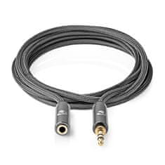 Nedis Fabritallic prodlužovací audio kabel zástrčka jack 3.5mm - zásuvka jack 3.5mm, 2 m (CATB22050GY20)
