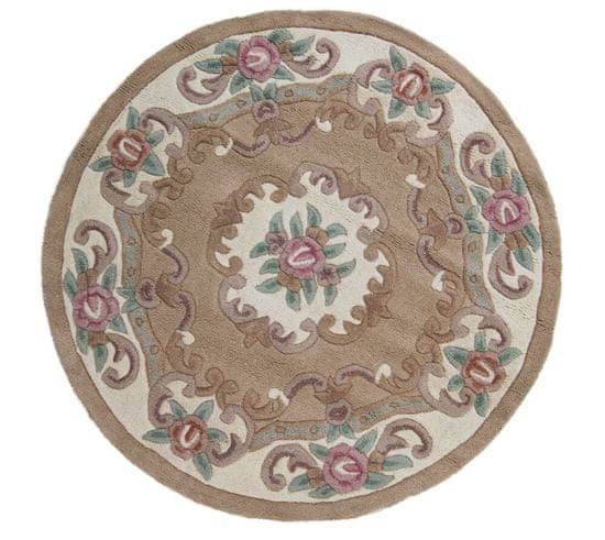Flair Ručně všívaný kusový koberec Lotus premium Fawn kruh