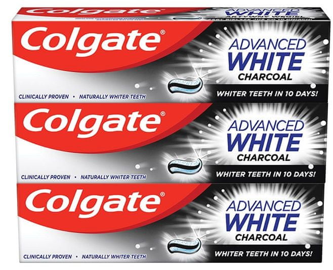 Levně Colgate Advanced White Charcoal 3 x 75 ml