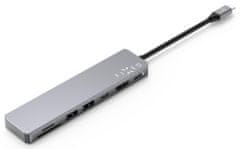 FIXED 7-portový hliníkový USB-C HUB Card pro notebooky a tablety FIXHU-CAD-GR, šedý - zánovní