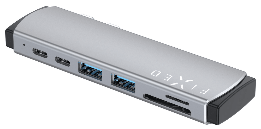 FIXED 7-portový hliníkový USB-C HUB Mac pro MacBooky FIXHU-MAC-GR, šedý