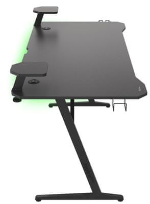 Gamer asztal Genesis Holm 510 játék asztal vezeték nélküli töltővel USB elosztóval RGB távirányító