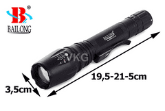 Svítilna Bailong BL-8668, LED typu CREE XM-L T6 + výstražná násada E-052