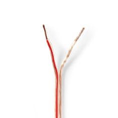 Nedis reproduktorový kabel 2 x 1.50 mm měděný, transparentní, 100 m (CABR1500TR1000)