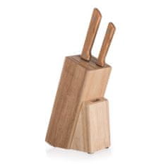 Čisté dřevo Dřevěný stojan na nože BRILLANTE gumovník - 22 x 17 x 9 cm
