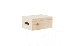 Čisté dřevo Dřevěný box s víkem 30X20X14 CM