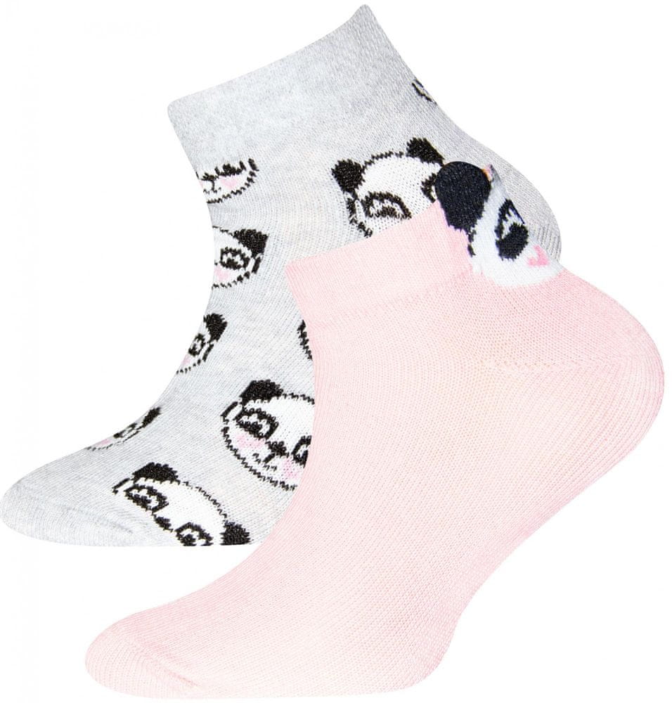 EWERS 2pack dívčích ponožek s pandou 201291 23-26 šedá