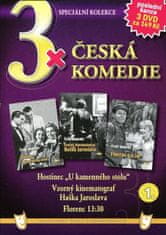 3x Česká komedie 1: Hostinec U kamenného stolu, Vzorný kinematograf Haška Jarosl., Florenc 13.30 /papírové pošetky/