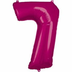 Amscan Fóliový balónek číslo 7 růžový 86cm