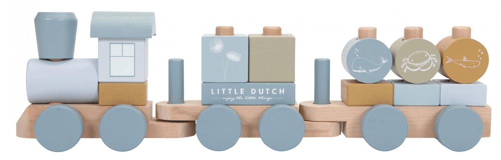 Levně Little Dutch Dřevěný vláček blue - rozbaleno