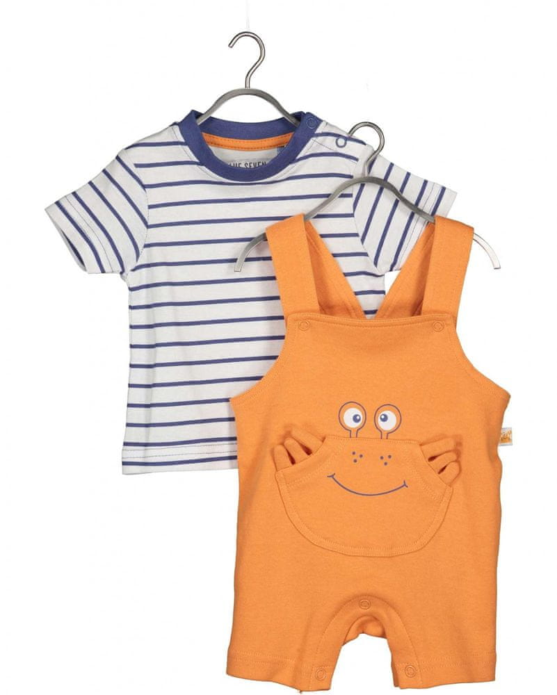 Blue Seven dětský set tričko a laclové kalhoty 422133 X 62 oranžová