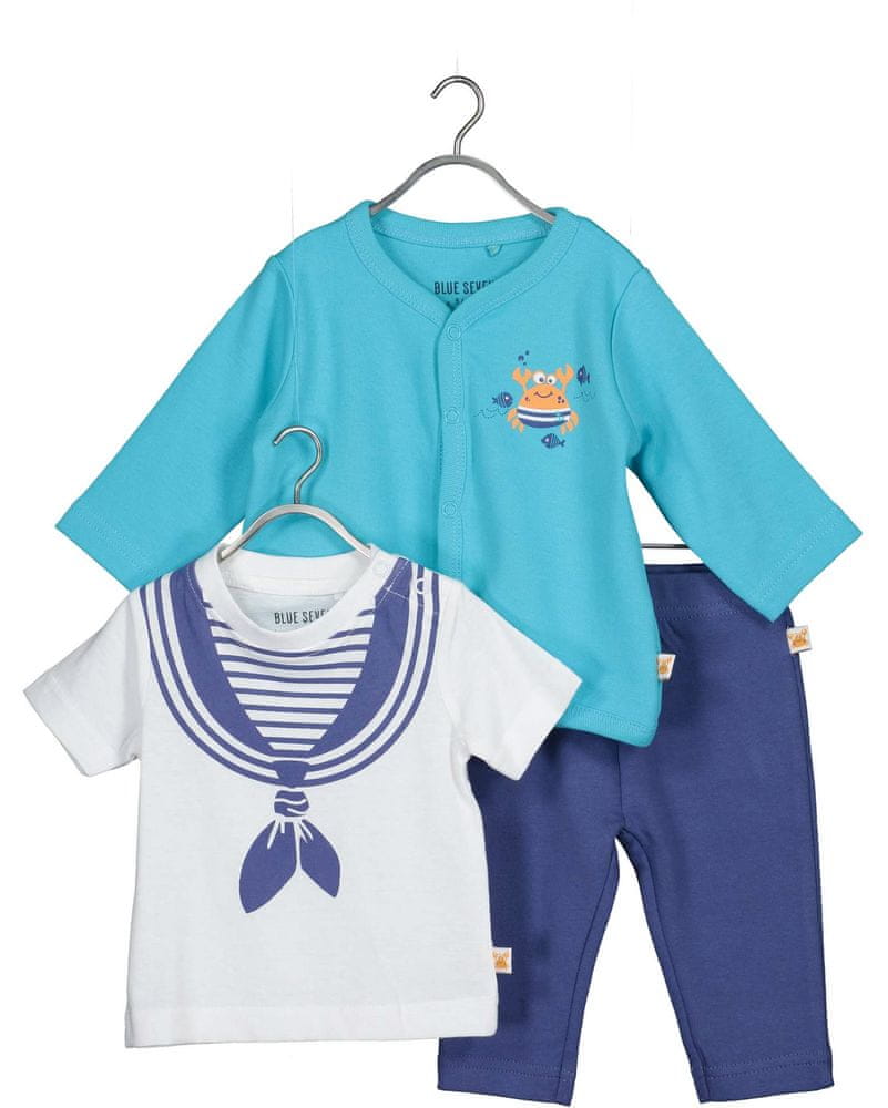 Blue Seven chlapecký set tričko, tepláky, kabátek 422134 X 56 modrá