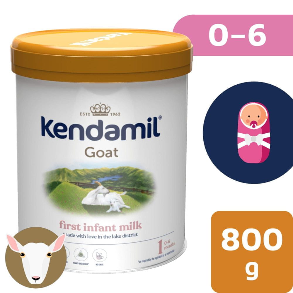 Levně Kendamil Kozí kojenecké mléko 1 (800 g) DHA+