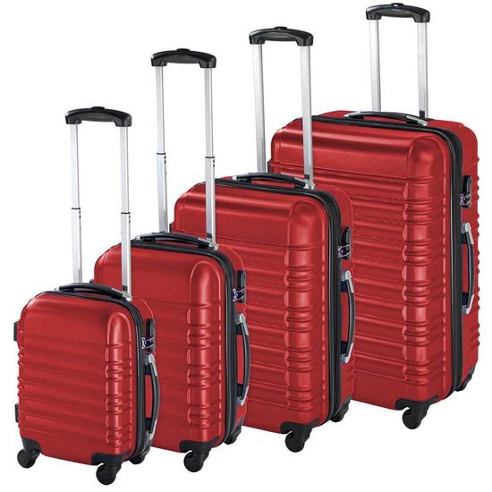 Timeless Tools 4 kusová sada pevnostěnných kufrů, ve 4 barvách - červená