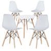 4 ks moderních jídelních židlí se stolem, více barev - bílá