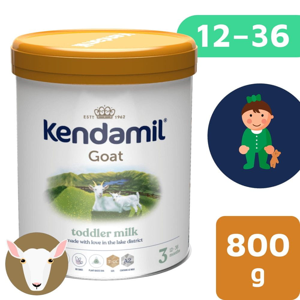 Levně Kendamil Kozí batolecí mléko 3 (800 g) DHA+