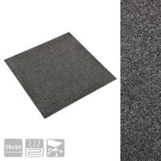Vidaxl Kobercové podlahové dlaždice 20 ks 5 m2 50 x 50 cm antracit