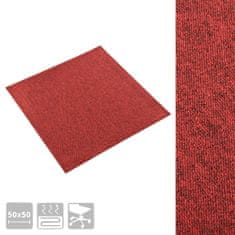 Greatstore Kobercové podlahové dlaždice 20 ks 5 m2 50 x 50 cm červené