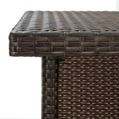Greatstore Rohový barový stolek hnědý 100 x 50 x 105 cm polyratan