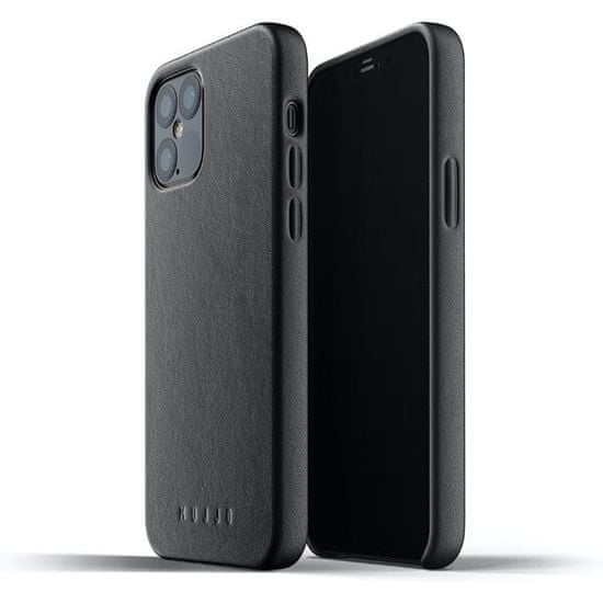 Mujjo Full Leather Case - kožený kryt na iPhone 12 / 12 Pro MUJJO-CL-007-BK, černý