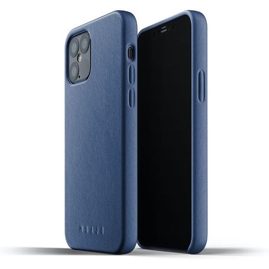Mujjo Full Leather Case - kožený kryt na iPhone 12 / 12 Pro MUJJO-CL-007-BL, modrý
