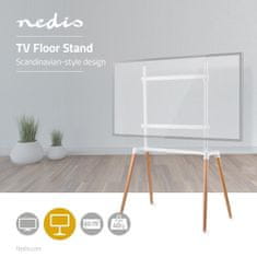 Nedis TVSM7250WT stojan pro TV, 60 - 75", 40 kg, Skandinávský design bílá/buk