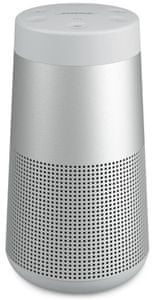Bluetooth reproduktor bose SoundLink revolve ii skvělý prostorový zvuk stylový jednolitý design handsfree mikrofon podpora hlasového ovládání malé rozměry odolný vodě nárazům prachu výdrž 13 h na nabití vestavěné ovládání
