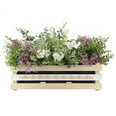 AMADEA Dřevěný obal s květináči s motivem krajky, 47x17x15cm Český výrobek