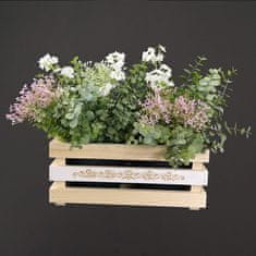 AMADEA Dřevěný obal s květináči s motivem krajky, 32x17x15cm Český výrobek