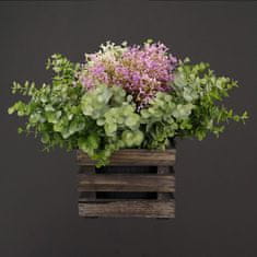 AMADEA Dřevěný obal s květináčem - tmavý, 17x17x15cm Český výrobek