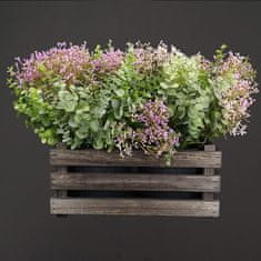 AMADEA Dřevěný obal s květináči - tmavý, 32x17x15cm Český výrobek
