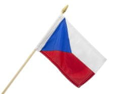 Vlajky.EU Mávací vlaječka ČR malá - 21 x 14 cm + tyčka