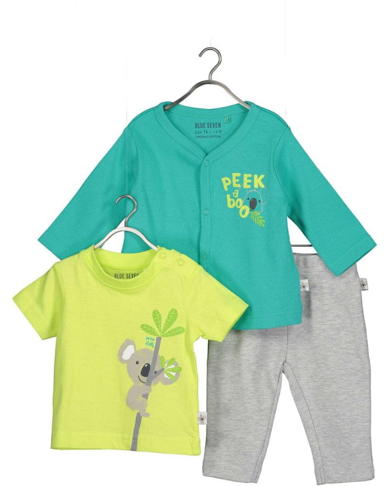 Blue Seven dětský set tričko, tepláky, kabátek 422137 X 56 zelená