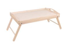 Čisté dřevo Dřevěný servírovací stolek do postele 50x30 cm - nelakovaný