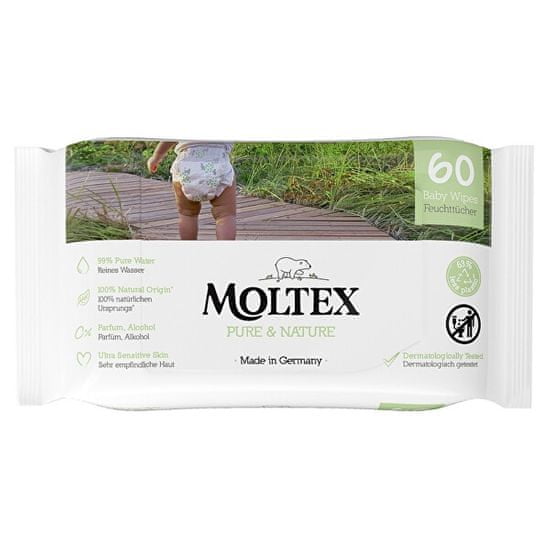 MOLTEX EKO vlhčené ubrousky Moltex Pure & Nature na bázi vody 60 ks