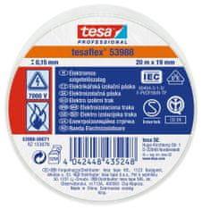 Tesa PVC elektroizolační páska (IEC 60454-3-1), bílá, 10m x 15mm, 10pack
