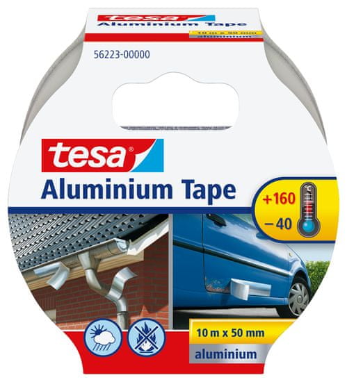 Tesa Hliníková páska, silně lepivá, stříbrná, 10m:50mm