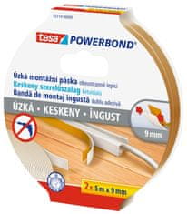Tesa Powerbond Slim - úzká, pěnová, 2ks v balení, 5m:9 mm