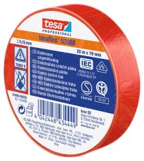 Tesa PVC elektroizolační páska (IEC 60454-3-1), červená, 20m x 19mm, 10pack