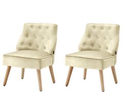 Danish Style Čalouněná židle Spoky (SET 2 ks), krémová