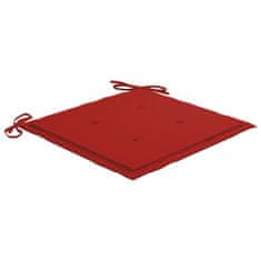Greatstore Podušky na zahradní židle 2 ks červené 40 x 40 x 4 cm textil