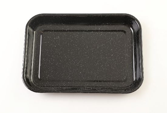 OLYMP Smaltovaný pečící plech 42 x 29 x 4,5 cm, černý granit