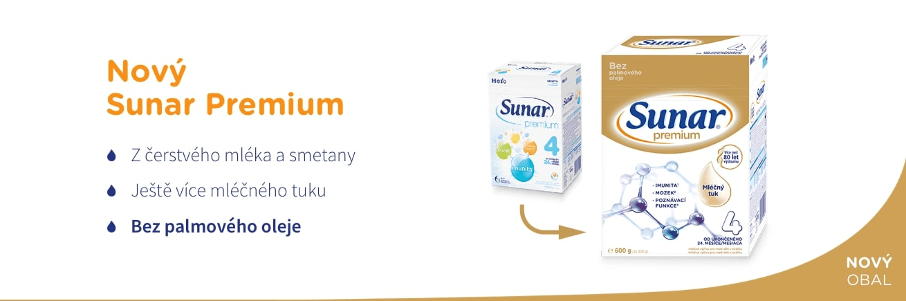 Sunar Premium 4, batolecí mléko, 6 × 600g