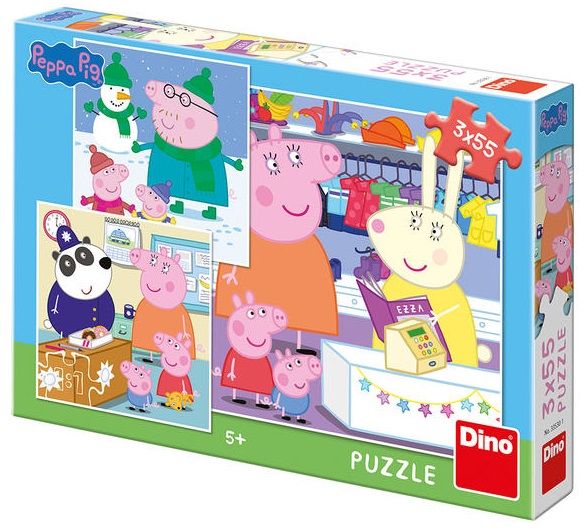 Levně Dino Peppa Pig: Veselé odpoledne puzzle 3x55 dílků